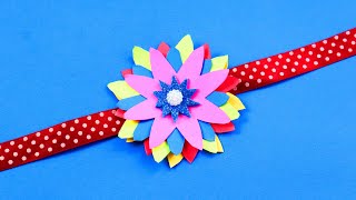 DIY Easy Paper Flower Rakhi | Beautiful Rakhi Making Ideas for Raksha Bandhan Rakhi Competition 2022