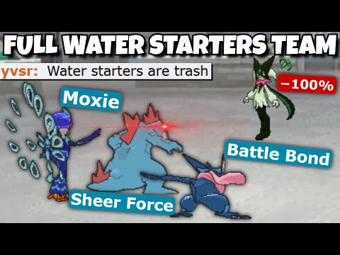 FULL WATER TYPE STARTER POKEMON TEAM DESTROYS POKEMON SCARLET AND VIOLET!