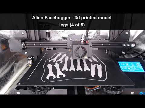 3D Printed Alien Facehugger - time lapses - all parts compilation