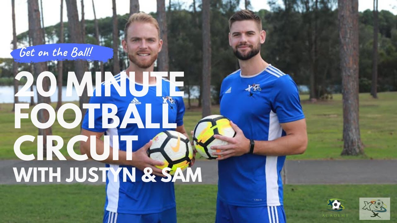 Football Fitness Circuit - 20 minute workout - Headers, passing, control, running