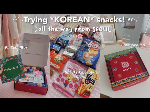TRYING KOREAN SNACKS🍙 | ft. SeoulBox