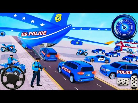 US Police Car Transporter Driving - Prado Car Trailer Truck Driver Simulator - Android Gameplay