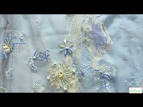 AREZOU GOSSAMER LUXURY FORMEL COLLECTION BY ZAHA UNBOXED UNSTITCHED PAKISTANI DESIGNER DRESS