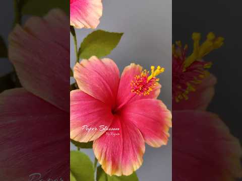 Paper Hibiscus #handmade #papercraft #crepepaperflower #craft #paperflower #flower #handcrafted