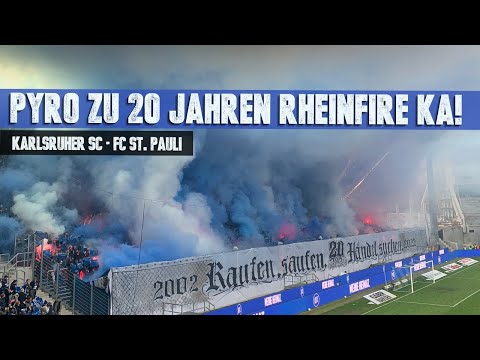 Karlsruher SC: Große Pyro-Show zu 20 Jahren Rheinfire Karlsruhe (12.11.2022)