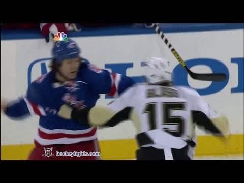 Tanner Glass vs Arron Asham Apr 3, 2013