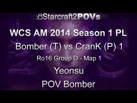 SC2 HotS - WCS AM 2014 S1 PL - Bomber vs CranK 1 - Ro16 Group D - Map 1 - Yeonsu - Bomber