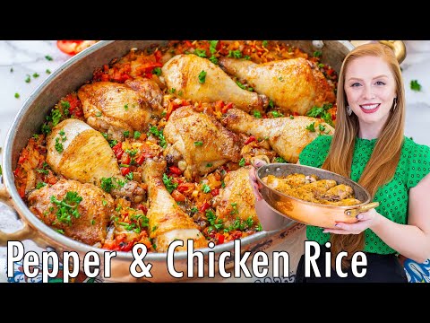 EASY One-Pot Pepper & Chicken Rice Recipe | with Smoked Paprika & Roasted Peppers