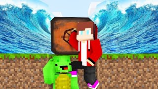 Epic Tsunami VS Secret Bunker Mikey and JJ in Minecraft Challenge (Maizen Mizen Mazien)