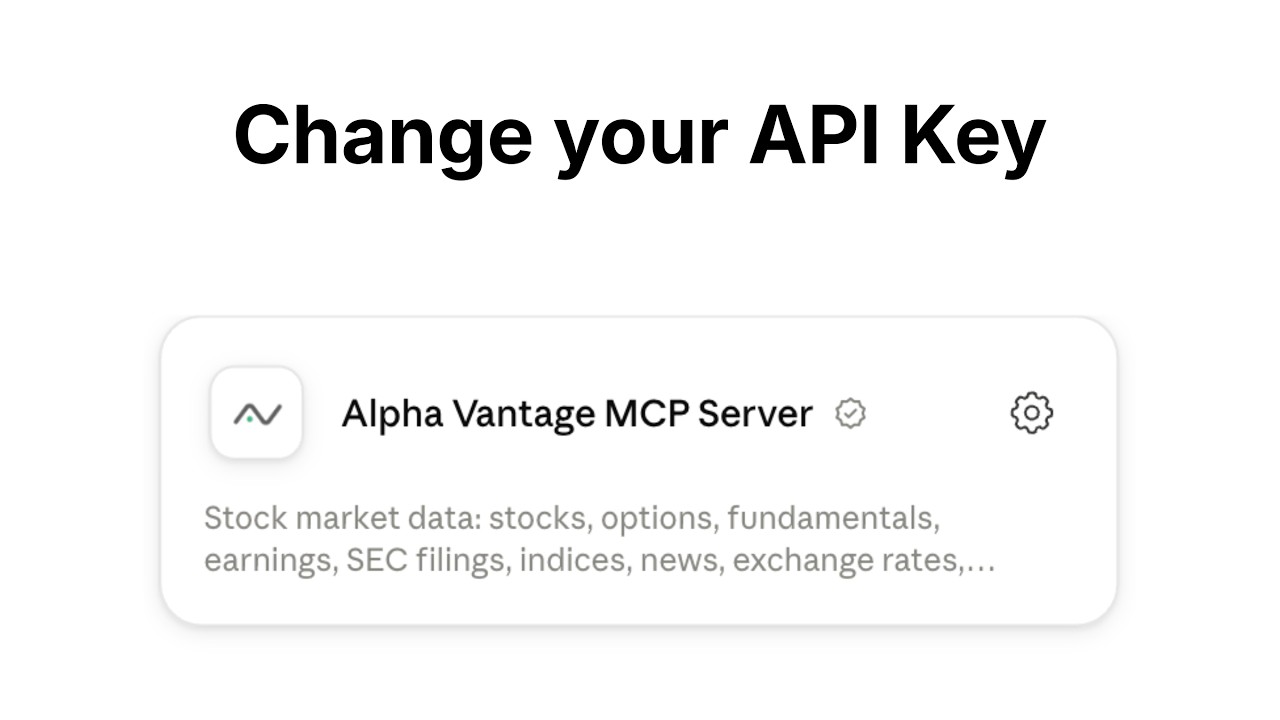 Update Your API Key: Alpha Vantage MCP Server