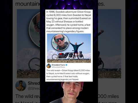 In 1996, Swedish adventurer Göran Kropp cycled 8,000 miles from Sweden to Nepal towing his gear