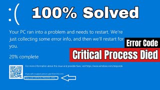 How to Fix Critical Process Died Blue Screen Error on Windows 10 & Windows 11 | Best 3 Methods