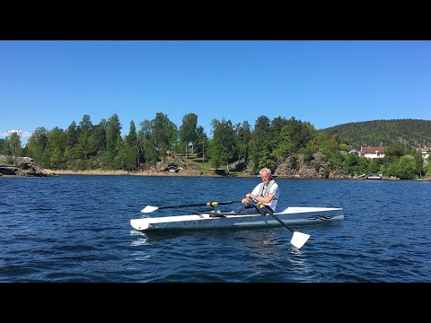 Rowing a Liteboat in Norway at 83 yo!