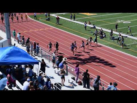 Sam Brannan - 8th Grade Girls 100m - Heat 1 - SCUSD Middle School Championships - 5/12/18