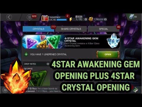 4STAR AWAKENING GEM CRYSTAL OPENING PLUS 4 STAR CRYSTAL (Marvel Contest Of Champions)