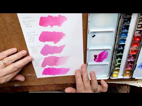 Trying out QOR Quinacridone Magenta watercolour