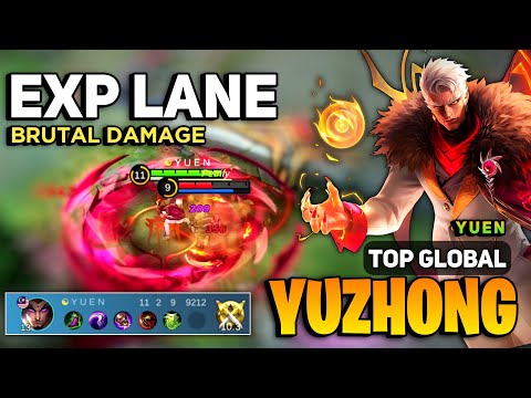 EXP LANE! Yu Zhong Best Build 2023 [ Yu Zhong Top Global Gameplay ] Y U E N - Mobile Legends