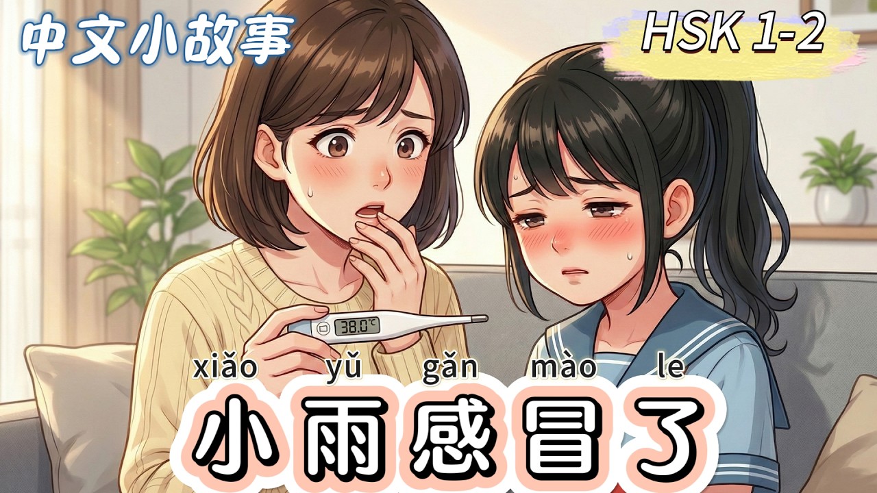 Slow Chinese Story for Beginners (HSK 1-2) | Xiaoyu Catches a Cold