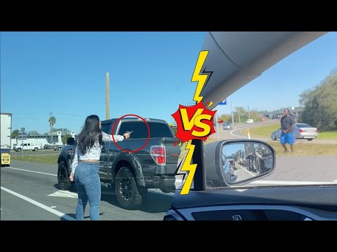 Lady Pulls Gun on Man During Traffic Altercation  | Road Rage Caught on Camera