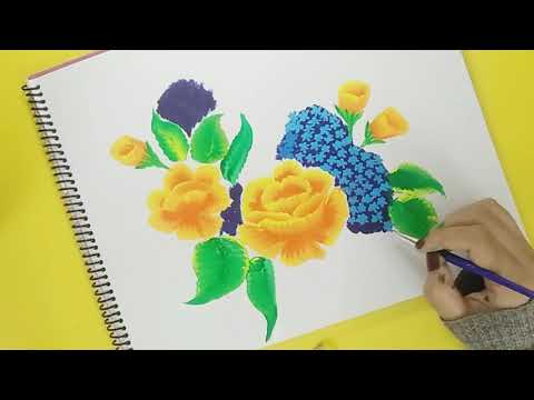#Painting🎨 #art #drawing Flowers with one stroke painting method | Nishtha Sharma