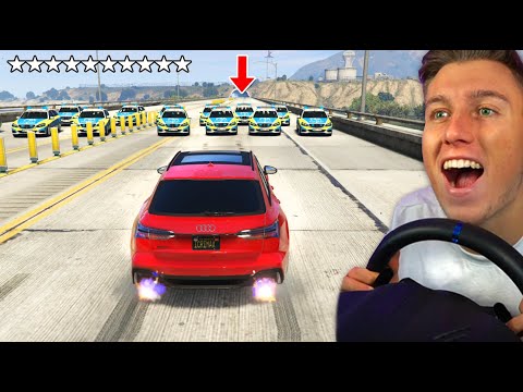 GTA 5 mit LENKRAD 10 STERNE entkommen! (unmöglich)