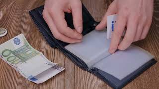 Місткий гаманець чоловічий з блоком під документи з натуральної шкіри ST Leather 22491 чорний