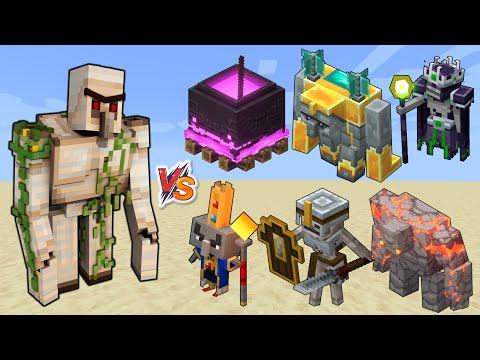 OP Mutant Iron Golem vs Minecraft Dungeons Mobs and Bosses