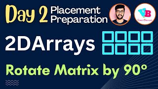 2D Arrays (Matrix) - Rotate Matrix by 90 degrees in telugu | DSA in Telugu | Vamsi Bhavani