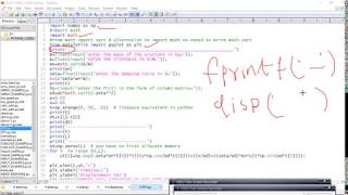 conversion of matlab code to python code  (EXAMPLE)