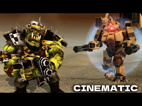 WARHAMMER 40K MASSIVE BATTLE - Orks vs Tau Empire [4K, Cinematic]