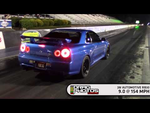 RB30 GTR 9.0 @ 154 MPH - JW AUTOMOTIVE 8TH MAR TEST N TUNE WILLOWBANK