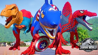 SUPERHERO's STORY SPIDER-MAN,CAPTAIN AMERICA, SUPERMAN, JOKER Secrets of Superheroes Dinosaur Bros!