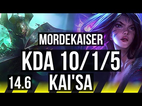 MORDEKAISER & Sona vs KAI'SA & Maokai (ADC) | 10/1/5, 700+ games | BR Master | 14.6