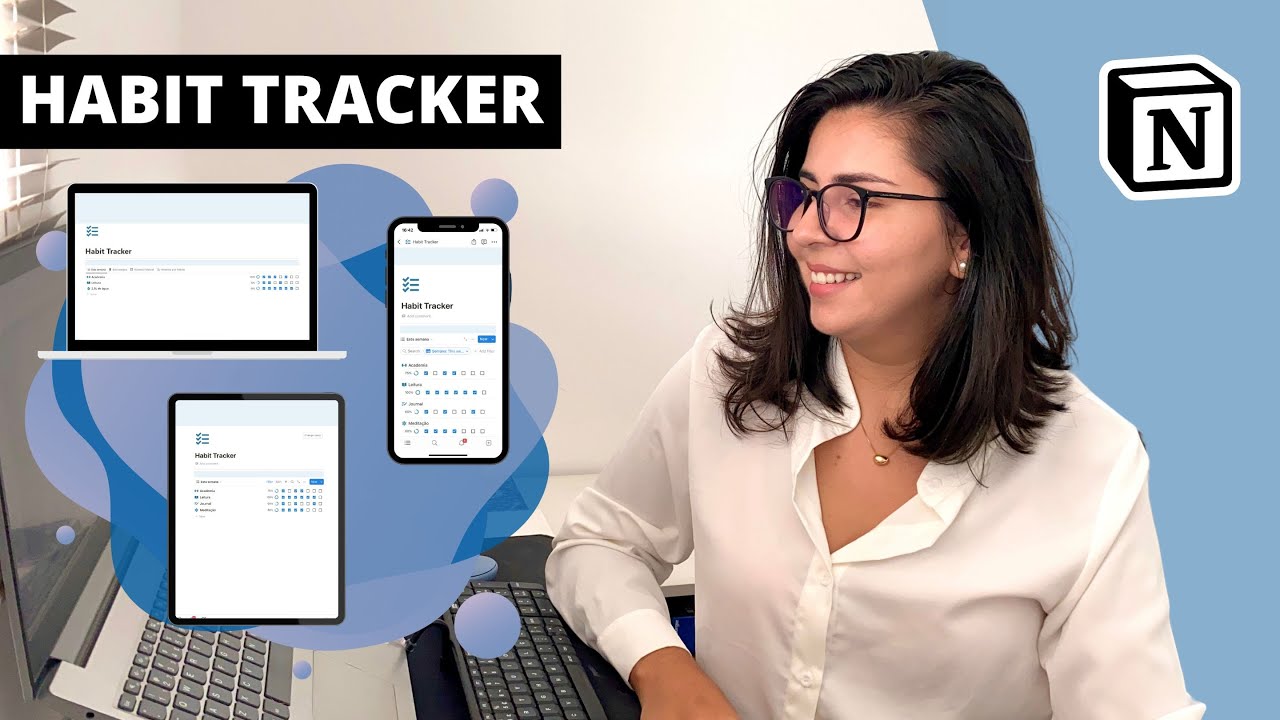 HABIT TRACKER Automatizado e Minimalista com Progresso Personalizado (Tutorial Notion)