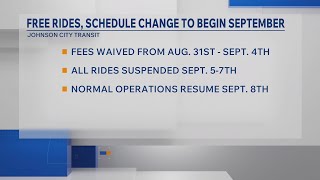 Johnson City Transit to offer free rides, schedule changes in September