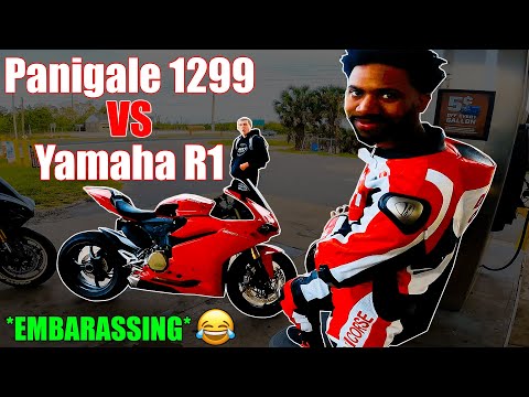 Pilota Ducati arrogante e ricco distrutto da una vecchia R1 | Yamaha R1 contro Panigale 1299 | Da...