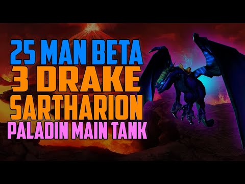 25 man Sartharion 3 Drake Prot Pally MT POV - WotLK Classic Beta