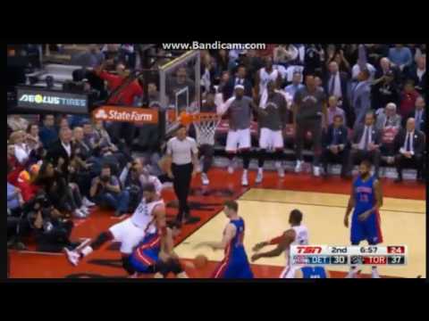 Jonas Valanciunas dunk on Boban Marjanovic - Toronto Raptors vs. Detroit Pistons - 26/10/2016