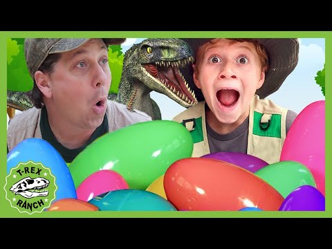 Hunt for Giant Dinosaur Surprise Toy Eggs! T-Rex Ranch Adventures for Kids!