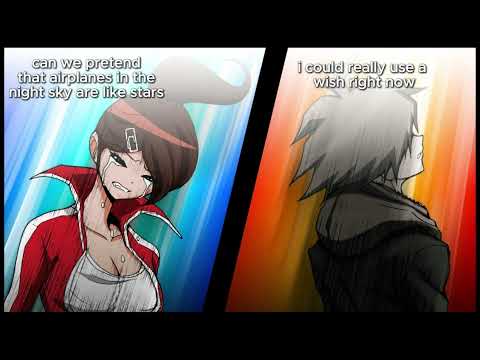 Aoi Asahina & Makoto Naegi wants to pretend that airplanes in the night sky are like shooting stars