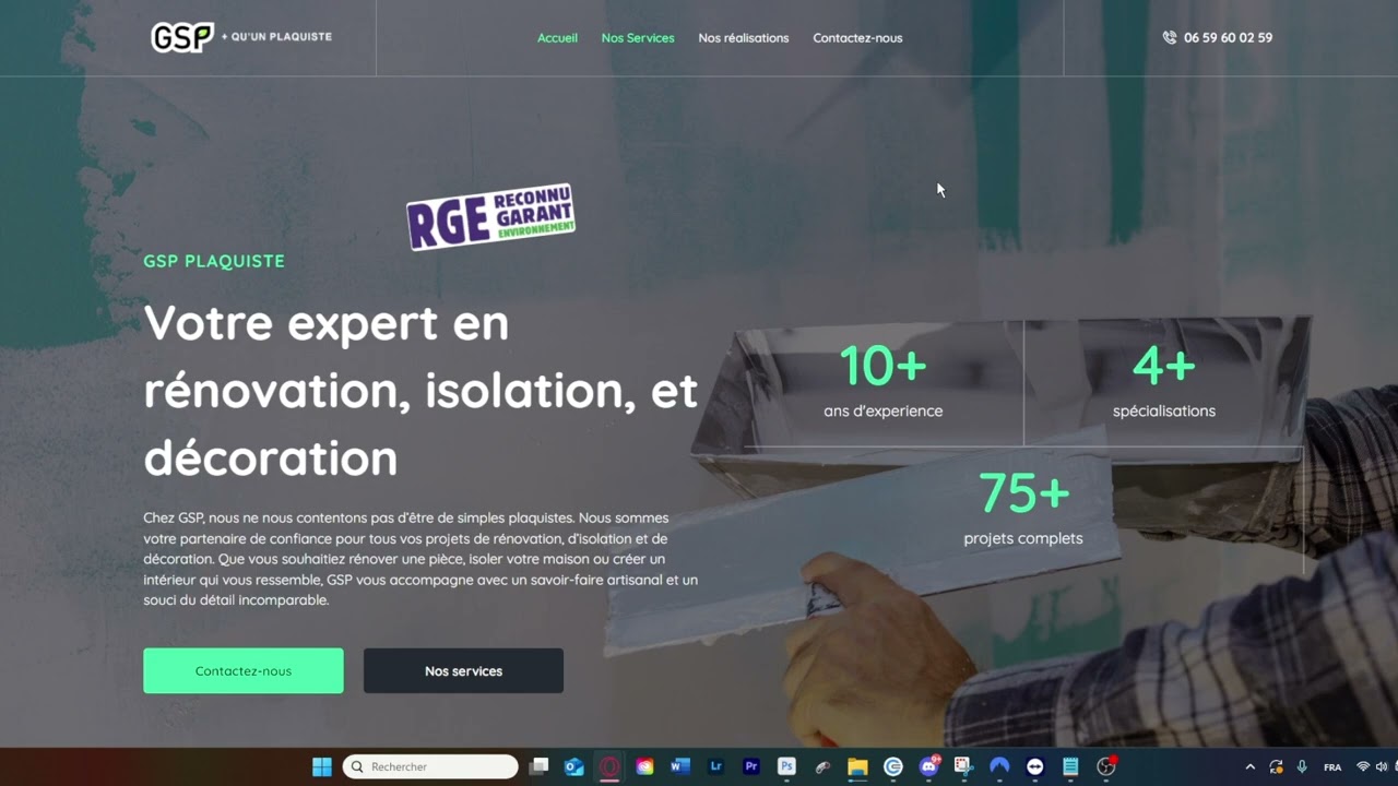 Création site internet GSP Plaquiste artisan Anjou