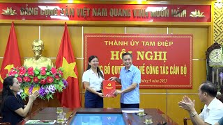 Công bố quyết định công tác cán bộ đối với đồng chí Tống Thị Thanh Ngân, nguyên Trưởng phòng Tài nguyên và Môi trường.
