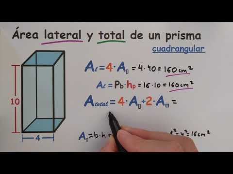Área lateral y total de un prisma cuadrangular