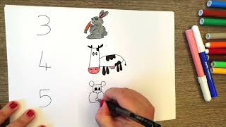 DISEGNARE CON I NUMERI 3,4,5 - DISEGNI PER BAMBINI