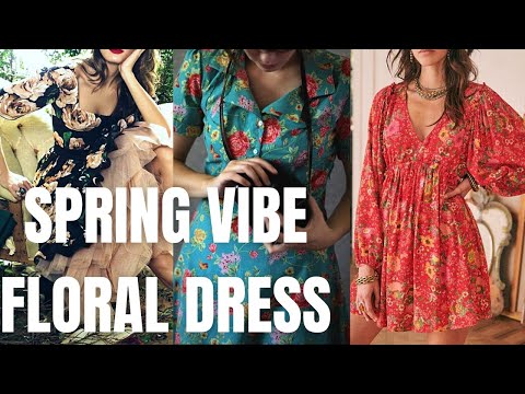 Floral Dress Outfit Ideas for Spring. Flowered Dress...
