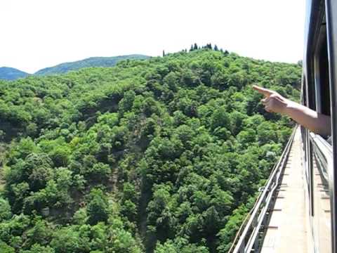 Part 1: OSE GE Caterpillar A223 Excursion Amnizia Train 7523 Papadia Viaduct - 04.06.2016