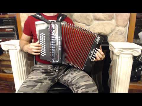 4897 - Black Hohner Panther Diatonic Button Accordion GCF Sol MM 31 12 $499