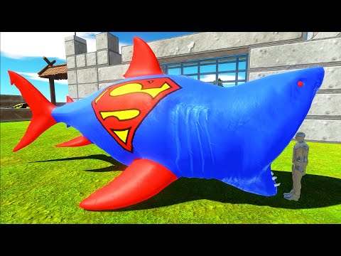 DEATH RUN CASTLE vs SUPERMAN MUTANT MEGALODON | FPS PERSPECTIVE - Animal Revolt Battle Simulator