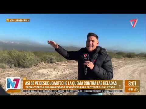 Productores realizan QUEMAS contra las HELADAS en Luján de Cuyo