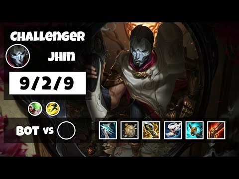 Jhin Bot Lane 11.8 Challenger Gameplay Replay S11 (9/2/9) - OCE